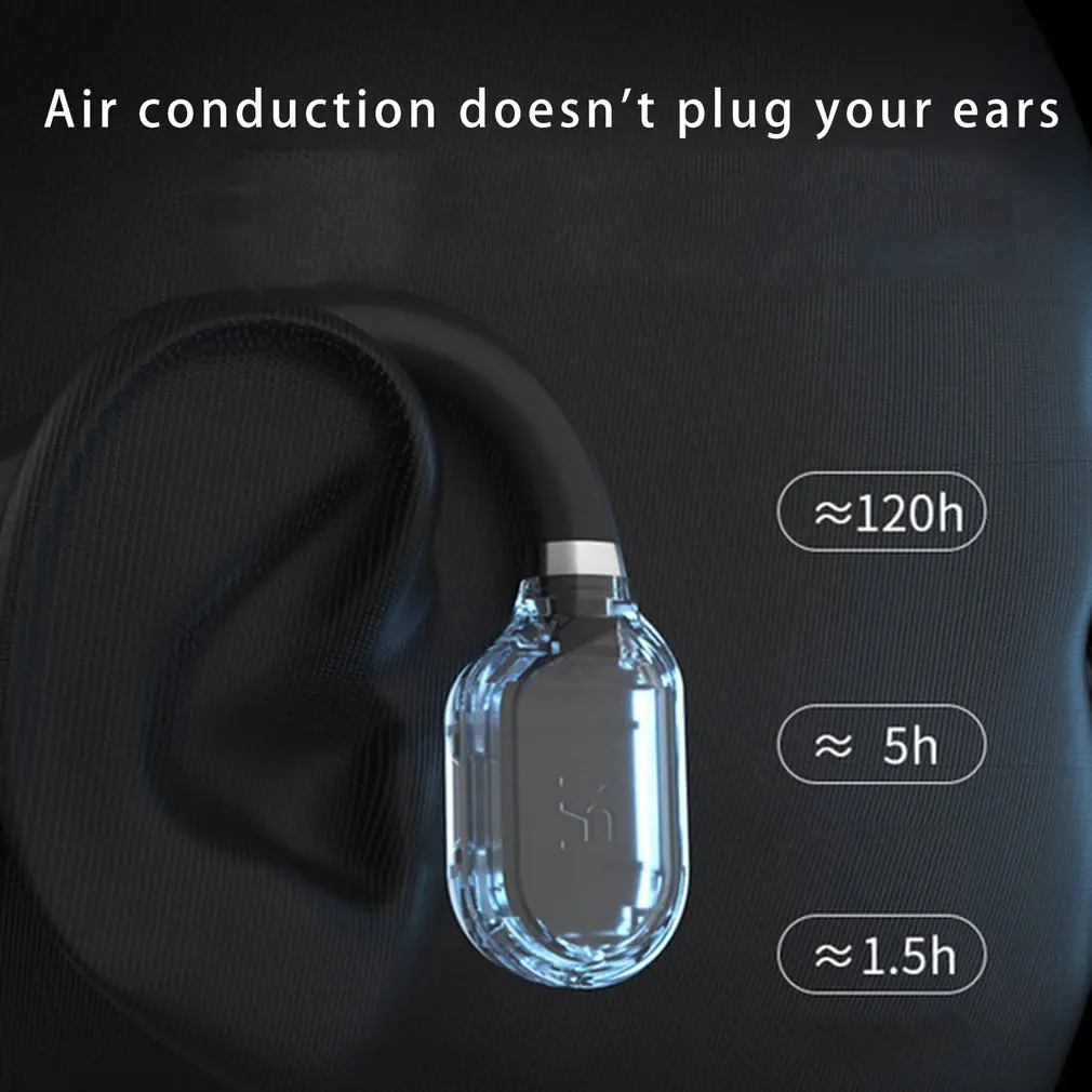 DYY 1 Bone Conduction Headphones 5 0 Wireless Not In Ear Headset IPX6 Waterproof Sport Earphones Lightweight Ear Hook