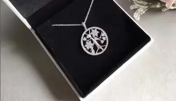 

YPD85 925 Sterling Silver Zircon Pendant lady Necklace Sterling Silver Necklace with gift