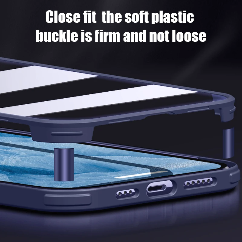 Double-Sided Glass Silicone Case For iPhone 12 11 Pro Max Mini Protective Phone Cover Capa Shell