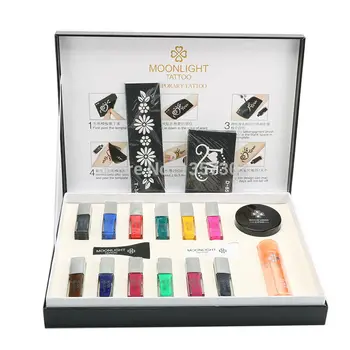 

Free shipping 12 color Temporary tattoo Body Art condensation liquid kit 12 colors of simulation tattoo set High Quality