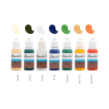 

7 Colors Tattoo Ink 15ml/bottle Pigment Eyebrow Eyeliner Lip Body Tattoo Art Makeup Tools Tattoo Color Inks Paints Accesoriesink