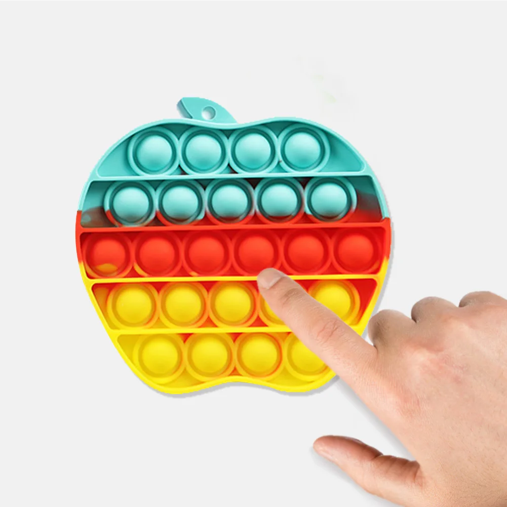 Juguete sensorial de burbujas con dibujos animados para aliviar el estrés, rompecabezas interactivo de silicona lavable para aliviar el estrés