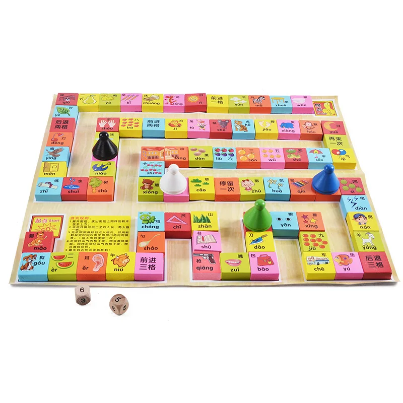 

Special Offer 150 Pills Chinese Pinyin Animal Cartoon Wooden Building Blocks Children Early Education ENLIGHTEN Toy