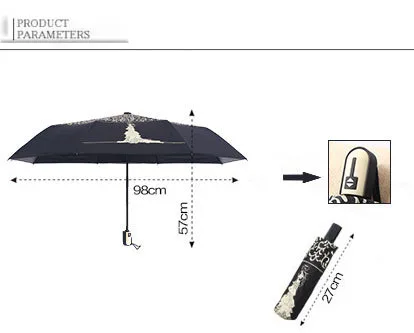 Автоматический складной зонтик романтический свадебный с принтом солнцезащитный зонтик ветрозащитный двойной обратный Paraguas Tous зонтик с коробкой