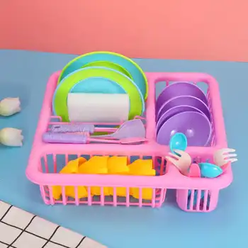 

Children's House Cooking Cooking Simulation Kitchen Toys 21 sets of Drain Basket Simulation Tableware Set Educational Toys