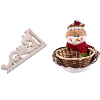 

1 Pcs European Style Exquisite Classic Wood Carved Applique(13X7Cm) & 1 Pcs Christmas Candy Storage Basket