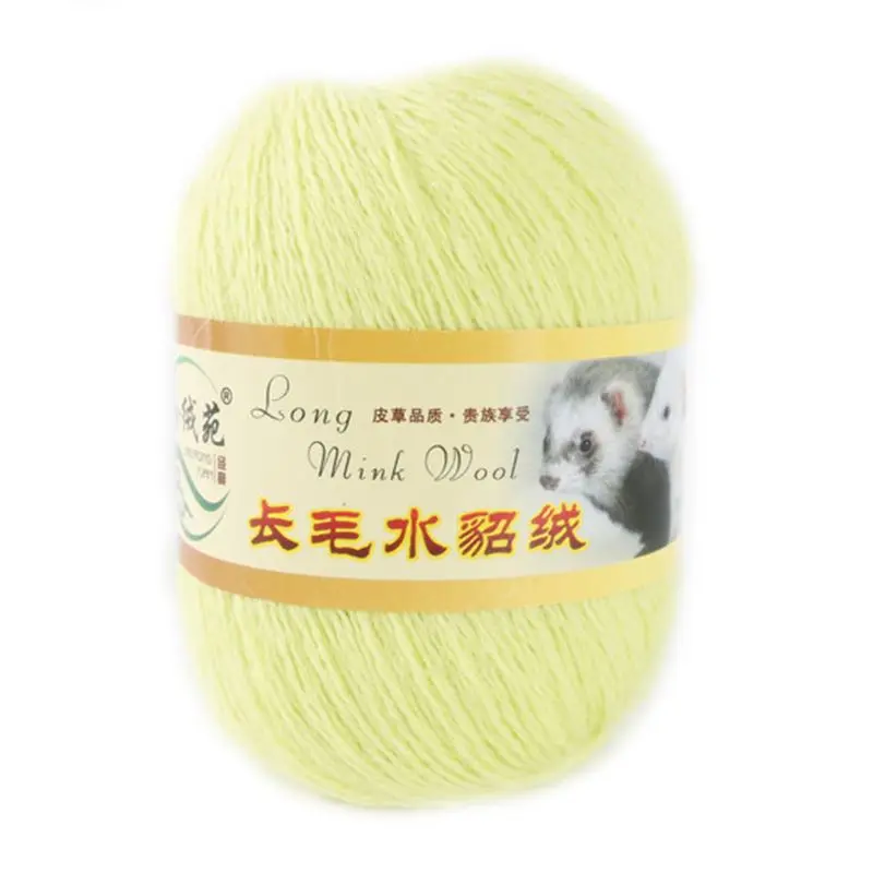 

50 grams per person High-quality soft mink wool hand-knitted luxury long-wool cashmere Crochet knitted yarn suitable for autumn