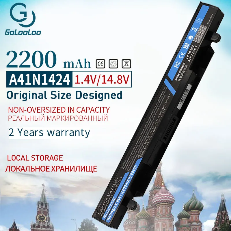 4 ячейки 2200 мАч новинка Аккумулятор для ноутбука ASUS A14N1424 GL552 ZX50 ZX50JX GL552J GL552V GL552VW