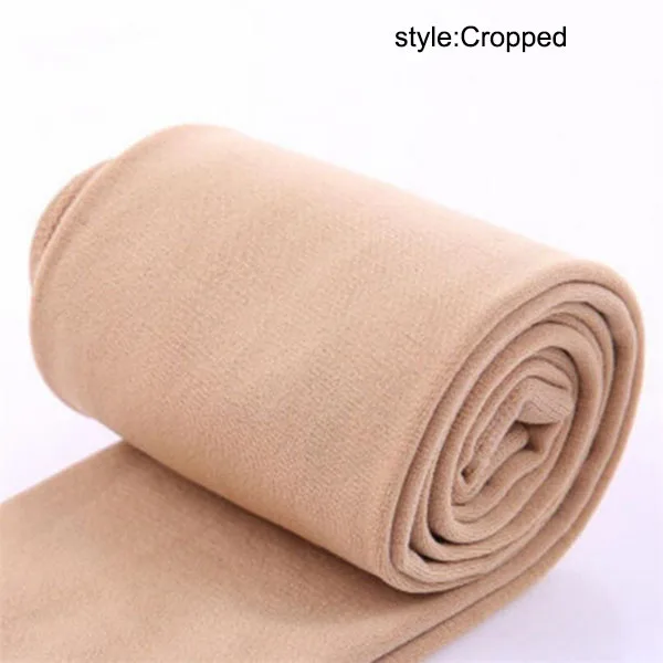Nude Cropped Стильные Леггинсы Mujer женские теплые флисовые зимние эластичные Леггинсы теплые флисовые облегающие теплые брюки женские брюки - Цвет: Nude Cropped