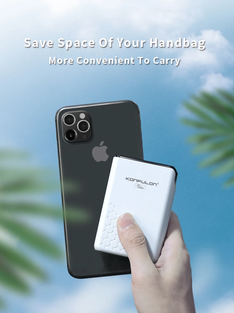 Portable Charger Power Bank 10000mAh USB PoverBank PowerBank10000 External Battery Slim Mobile Charger/Bank Power For iphone12