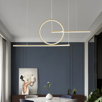 

Matte Black Gold Minimalist Modern Led Pendant Lights For Living Room Dining Kitchen Room Pendant Lamp Żyrandol Fixture