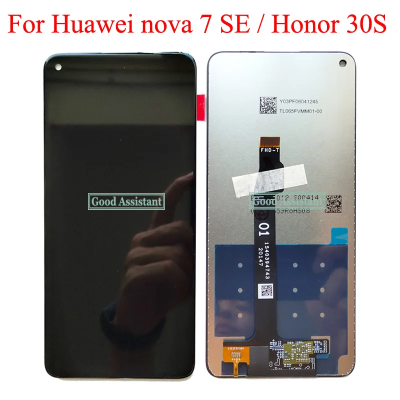 Оригинальный черный 6 5 дюймов для Huawei nova 7 SE ЖК-дисплей сенсорный экран дигитайзер