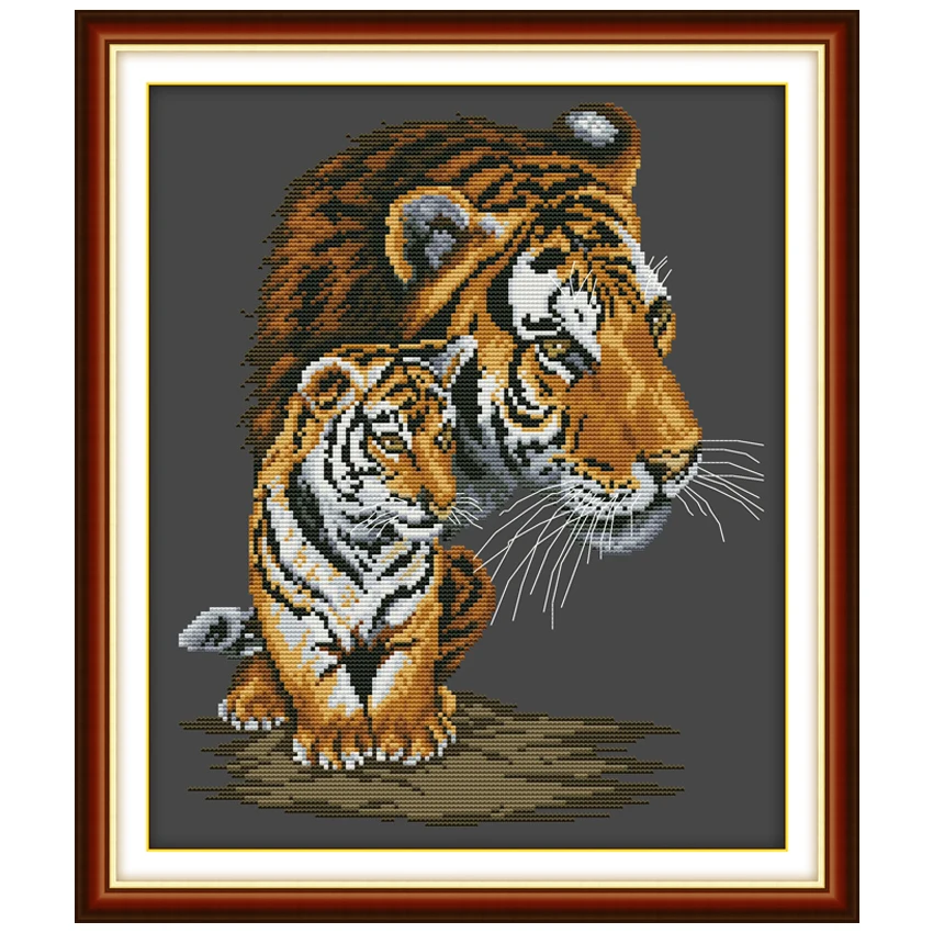 Набор для вышивки Тигр мама и сын 14 карат|canvas size|canvas wall art setset digital wrist watch |