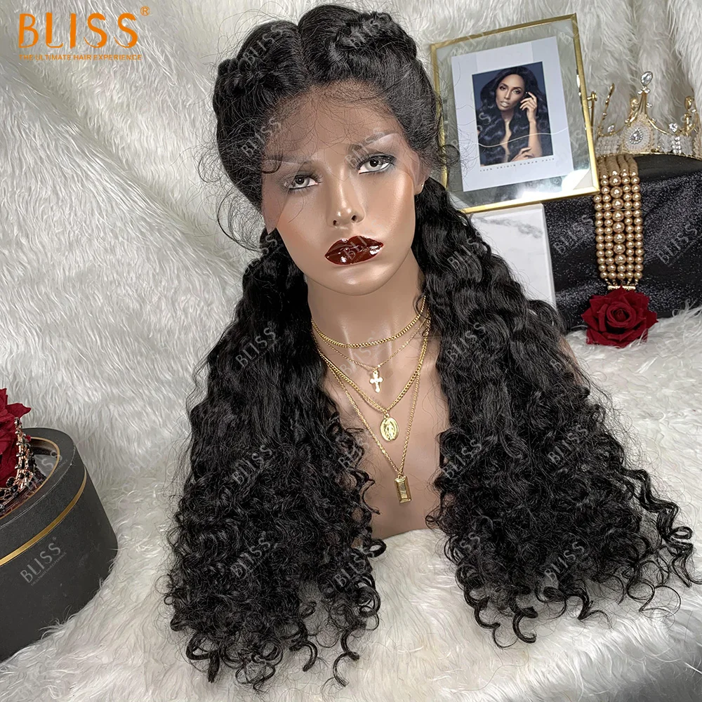 Синтетические волосы Bliss с плетением на сетке спереди вязаные косы кудрявые