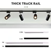 Black White Led Track Light Rail 0.5M 1M One Phase Two Wire System T Connectors Universal Aluminum Track for Spotlights 3