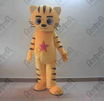 

yellow cat mascot costumes smile cartoon cat costumes