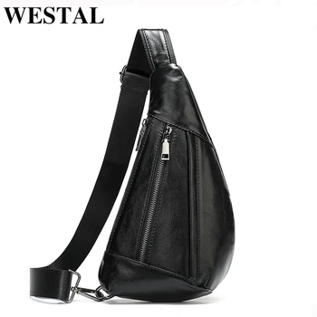 

WESTAL men's shoulder bag genuine leather sling bag for men messenger bag men's crossbody bag male casual designer chest bag men