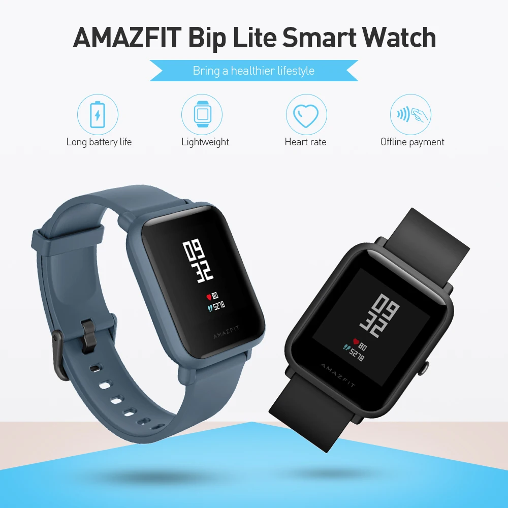 Глобальная версия Huami AMAZFIT Bip Lite Смарт часы 45 дней Срок службы батареи 3 АТМ водонепроницаемый мульти спортивные режимы для iOS Android