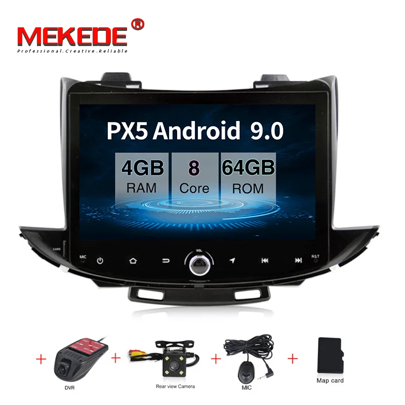 MEKEDE, 4 ядра, 2 Гб ОЗУ, 16 Гб ПЗУ, Android 9,0, автомобильный DVD gps плеер, бездежный автомобильный стерео для Chevrolet TRAX, радио головное устройство - Цвет: 64G dvd camera DVR