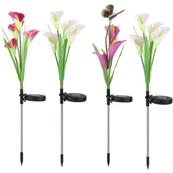 

Solar Light Outdoor Garden Flower Light,Multicolor LED Calla Lily Solar Light,for Courtyard,Lawn,Garden Decoration 4Pcs