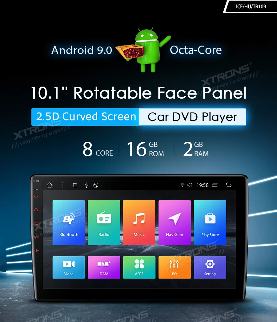 10," Android 9,0 Pie OS два Din автомобильный DVD мультимедийный двойной Din автомобильный навигатор gps 2 Din Авторадио с поворотной лицевой панелью