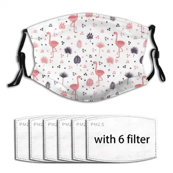 

Washable Reusable Anti-Pollution Woman Men Mouth Mouth-muffle Flamingos And Leaves Organizer Dust Mouth Masks cover With filter