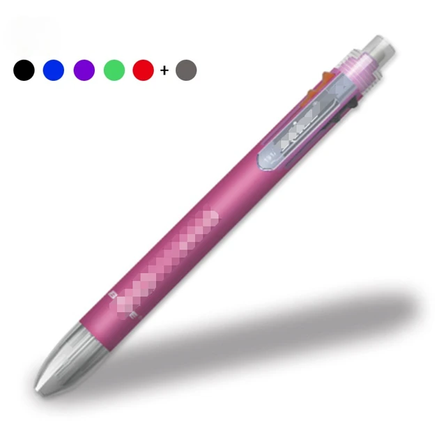 Bolígrafo Multicolor 6 en 1, incluye bolígrafo de 5 colores, 1 borrador  superior de lápiz automático para marcar escritura, suministro escolar de  oficina - AliExpress