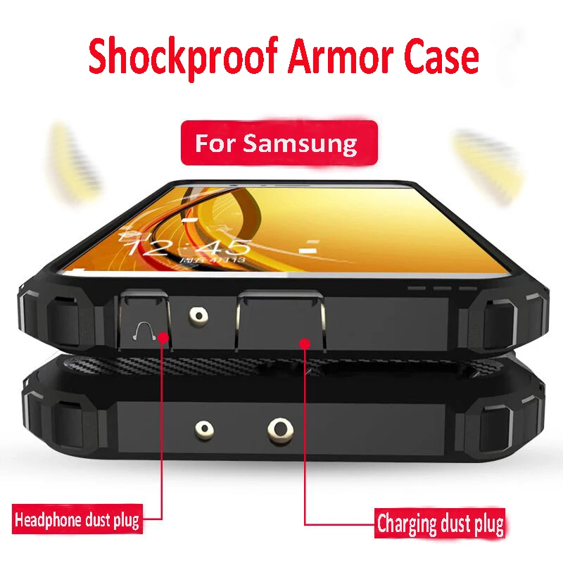 

Shockproof Bumper Armor Case For Samsung Galaxy Note 10 9 8 A50 A30 A40 M20 A20 Case Cover A5 2017 A7 A8 2018 Silicone Soft Case