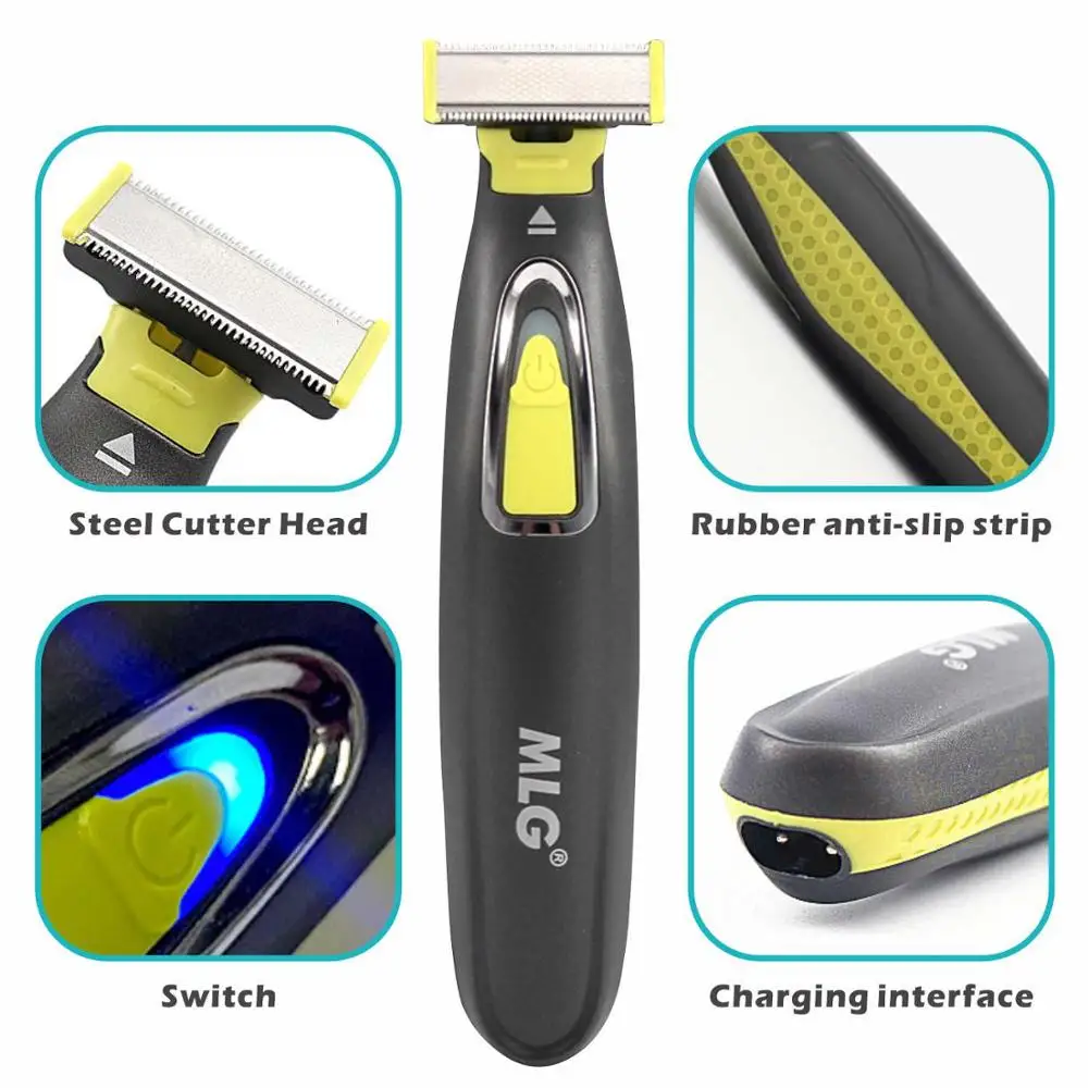 MLG Washable Rechargeable Electric Shaver Beard Razor Body Trimmer Men Shaving Machine Hair Face Care Cleaning 3