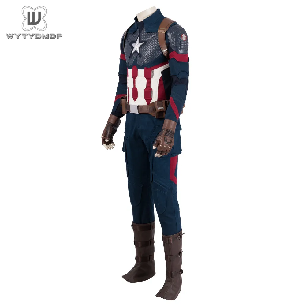 Мстители эндшпиль Капитан Америка Косплей Костюм Полный набор Completo Vestito Capitan Америка Steve Rogers Хэллоуин