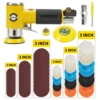 HIFESON Mini 2 / 3 "Air Sander pneumatic polisher grinder buffer double acting track polisher 80 sheets sandpaper Kit 1