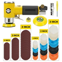 HIFESON Mini 2 / 3 "Air Sander pneumatic polisher grinder buffer double acting track polisher 80 sheets sandpaper Kit 1