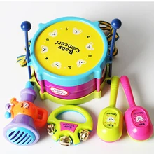 Детский музыкальный инструмент, игрушка, 5 шт., набор музыкальных инструментов, Детские Ударные музыкальные игрушки, красочная Забавная детская игрушка для обучения подарки