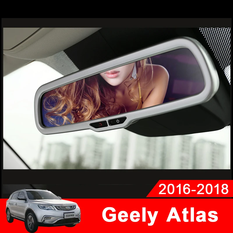 

ABS Chrome Car Styling Inner Rearview mirror Frame Decoration Cover Sticker For Geely Atlas Boyue Emgrand NL-3 2017 2018 2019