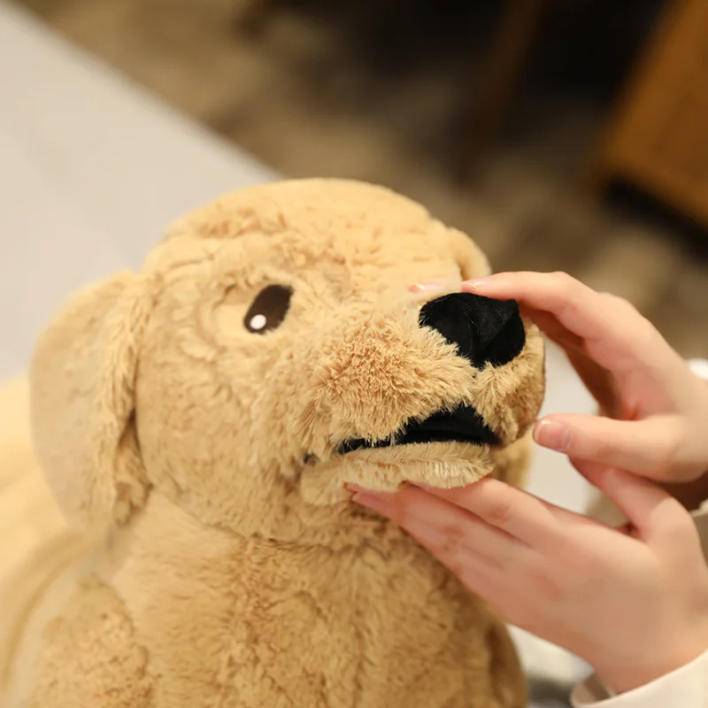 Lifelike Labrador Puppy Plush Toy, boneca macia,