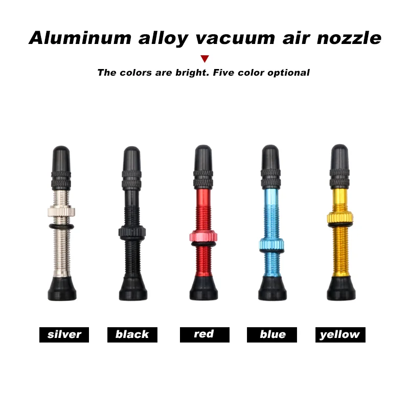 Bicycle Air Valve 2Pcs 40/60MM Vacuum Durable Alloy Stem Brass Core F/V Presta MTB Tubeless Tire Nozzle Cap Cycling Parts