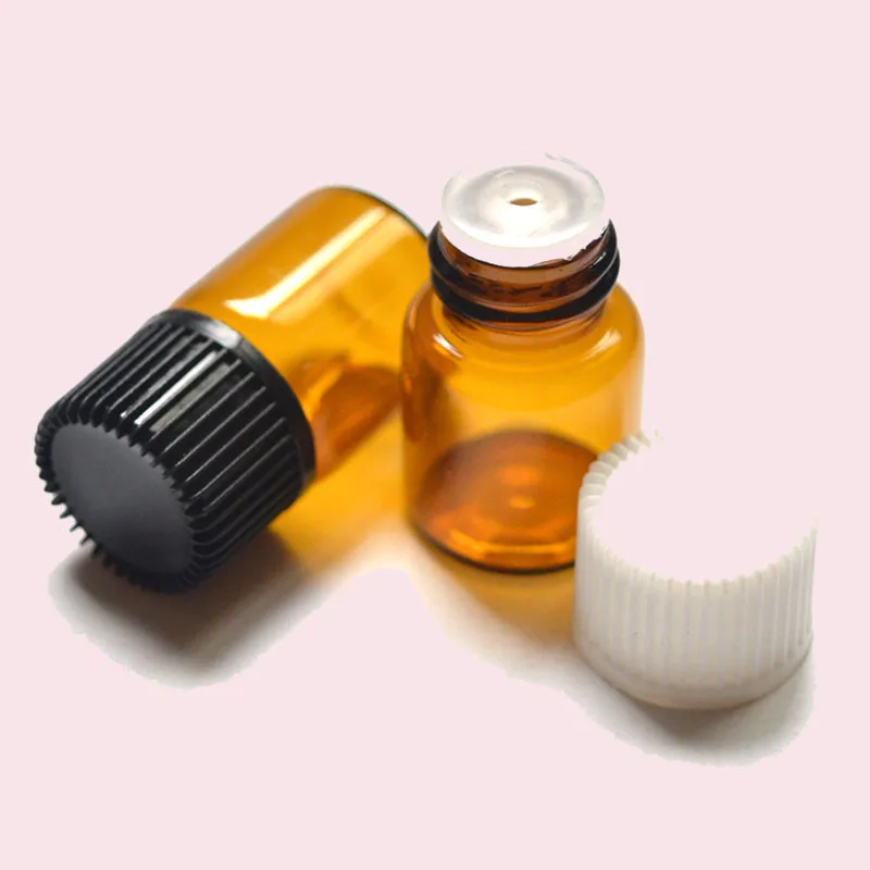 

5 Pcs/set 2ml Brown Glass Bottle with Caps Essential Oil Bottle Mini Amber Sample Bottle Laboratory Sampling Bottle