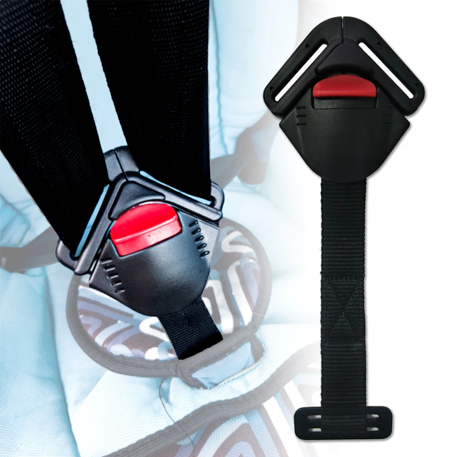 Black Car Baby Safety Seat Clip Fixed Lock Buckle Safe Belt Strap