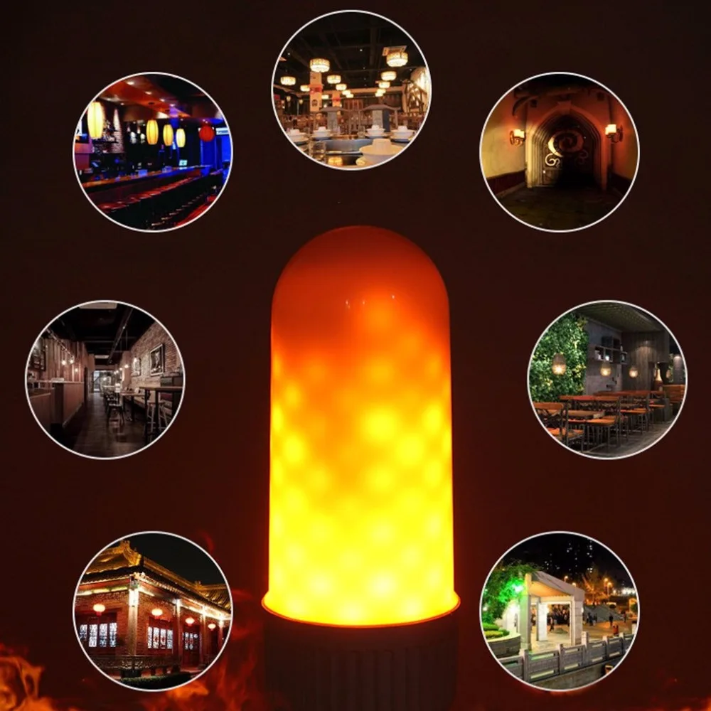 E27 LED Flame Lamp LED Flame Effect Light Bulb AC85~265V 3W Flickering Emulation Fire Light LED Decoration Lamp Dropshipping