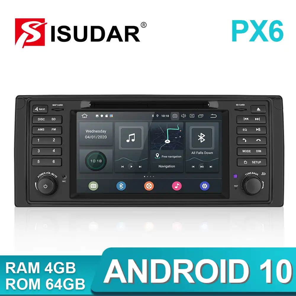 Isudar PX6 Android 10 Hexa Core 1 Din Auto Radio For BMW 5 Series E39  CANBUS Car Multimedia Video DVD Player GPS Navigation DSP|Car Multimedia  Player| - AliExpress