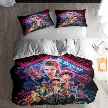 

HELENGILI 3D Bedding Set Stranger Things Print Duvet Cover Set Bedcloth with Pillowcase Bed Set Home Textiles #GQWY-17