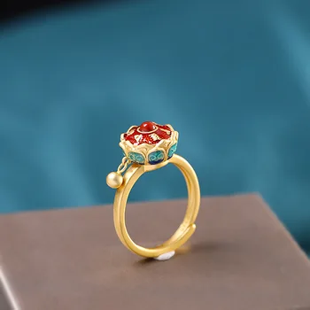 

High Quality Real S925 Special Design Lotus Finger Rings Resizable Beauty Fashion Accessories Ring Fashion Jewelry Lovers Gifts