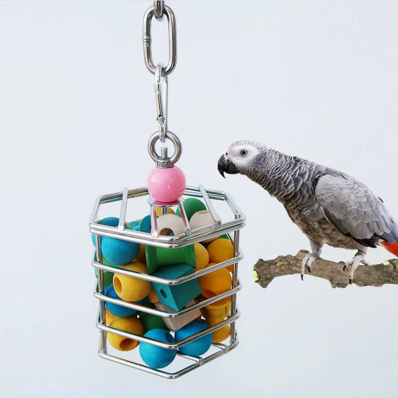 Stainless Steel Parrot Foraging Toy Pet Bird Toy Squirrel Stainless
