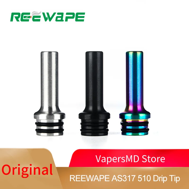 Длинный мундштук из нержавеющей стали REEWAPE AS317 510 цветной для вейпа Атомайзеры RDA
