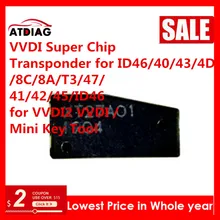 1-100 шт./лот Xhorse VVDI супер чипа для ID46/40/43/4D/8C/8A/T3/47/41/42/45/ID46 для VVDI2 VVDI/мини ключ инструмент