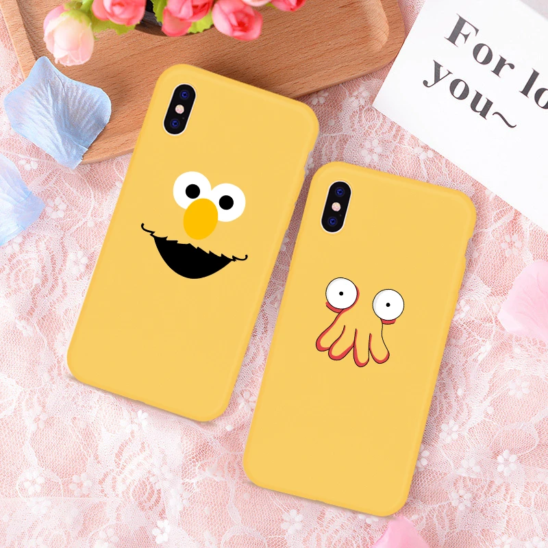 

Yellow carton phone case For iphone 11 Pro X XS Max XR 6 6S 7 8 Plus Soft Silicone TPU Back Cover For Animal phone case