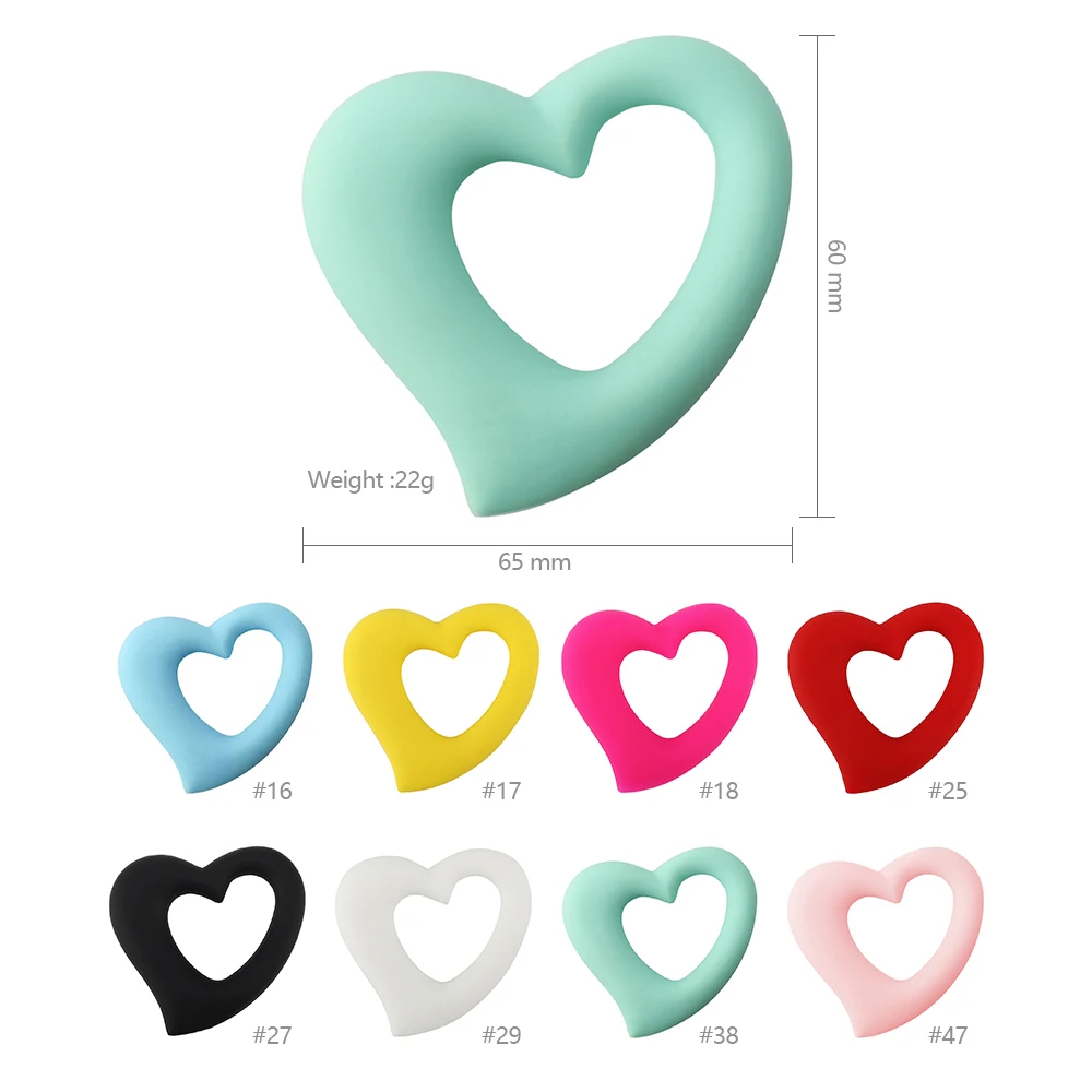 1pcs Silicone Teethers Baby Teething Toys Cartoons Animal Heart Dog Cat Bear Dinosaur BPA Free Nursing Silicone Beads DIY Chains