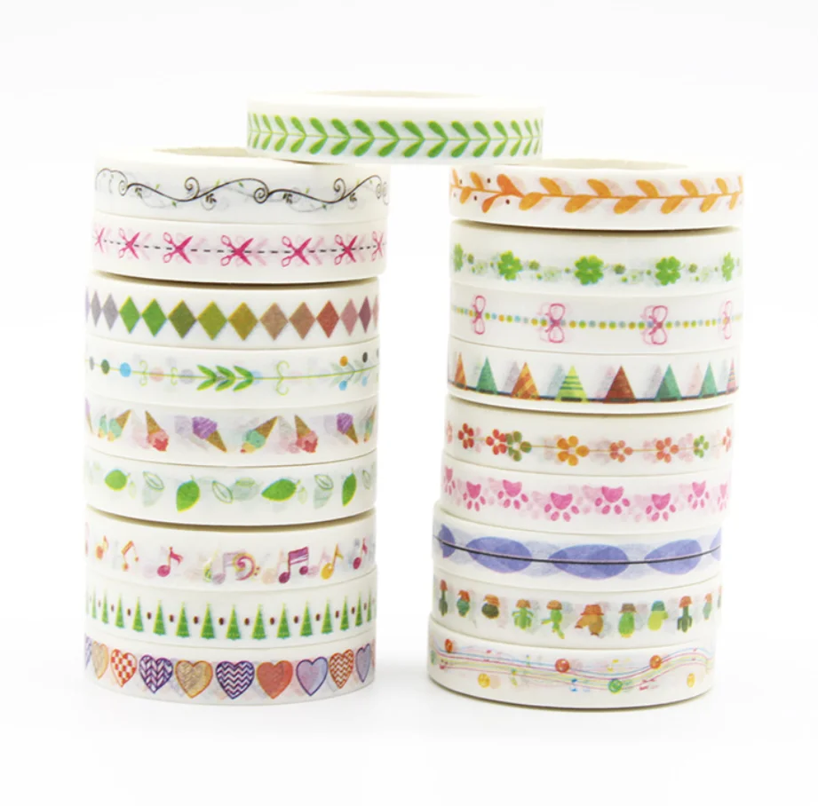 8mm*10m Kawaii flower leaf paw heart tree Washi Tape Masking Tapes For Kids DIY Decorative Diary Scrapbooking Photo Ablum | Канцтовары