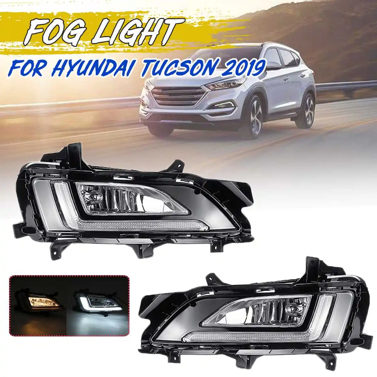 Для hyundai Tucson Дневной светильник дневной ходовой светильник светодиодный DRL противотуманная фара Крышка для автомобиля Стайлинг авто аксессуары