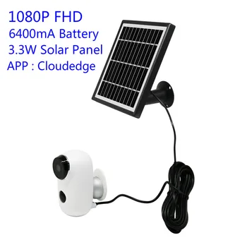 

2MP 25fps 100% wire free battery solar IP surveillance cameras Android IOS mobile Cloudedge APP control two way talking Webcam